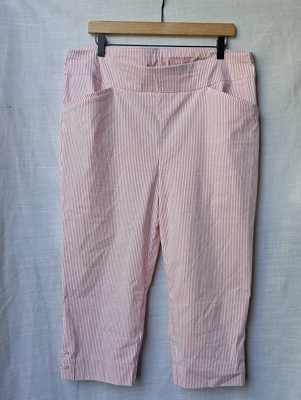 Chico's Pink and White Striped Crop Pants 3 XL